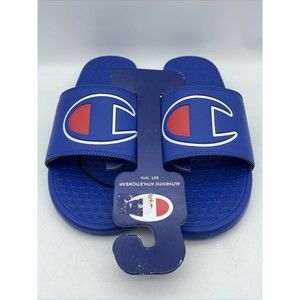 CHAMPION IPO-R SURF THE WEB ROYAL BLUE LOGO SLIDES SLIDE SANDALS MENS 12